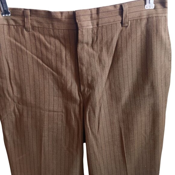 29x29 Men's Vintage 70's Levi's Pants STA-PREST Brown Pinstripe Dress Trousers - Picture 3 of 6